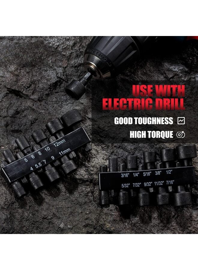 LAMAY 20PCS Power Nut Driver Set for Impact Drill, 1/4” Hex Head Drill Bit Set, The best tool accessories - Image 4